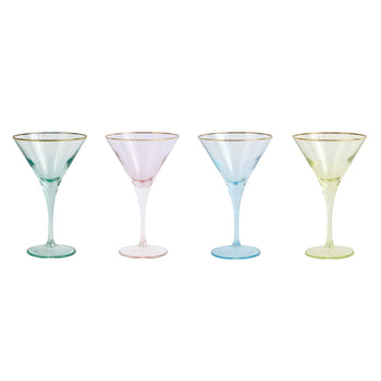 Vietri Rainbow Assorted Martini Glasses - Set of 4